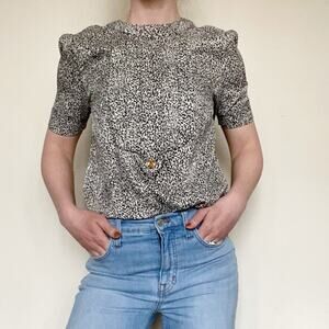 Adolfo | Saks Printed Vintage Leopard Blouse